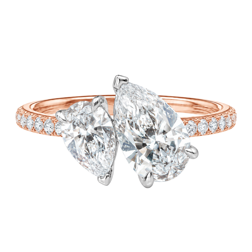 Duo - Pear - Rose/White Tone - Pavé