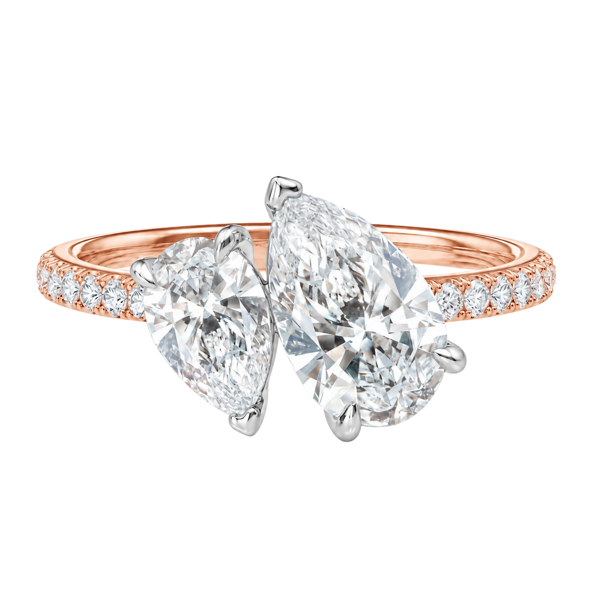 Duo - Pear - Rose/White Tone - Pavé