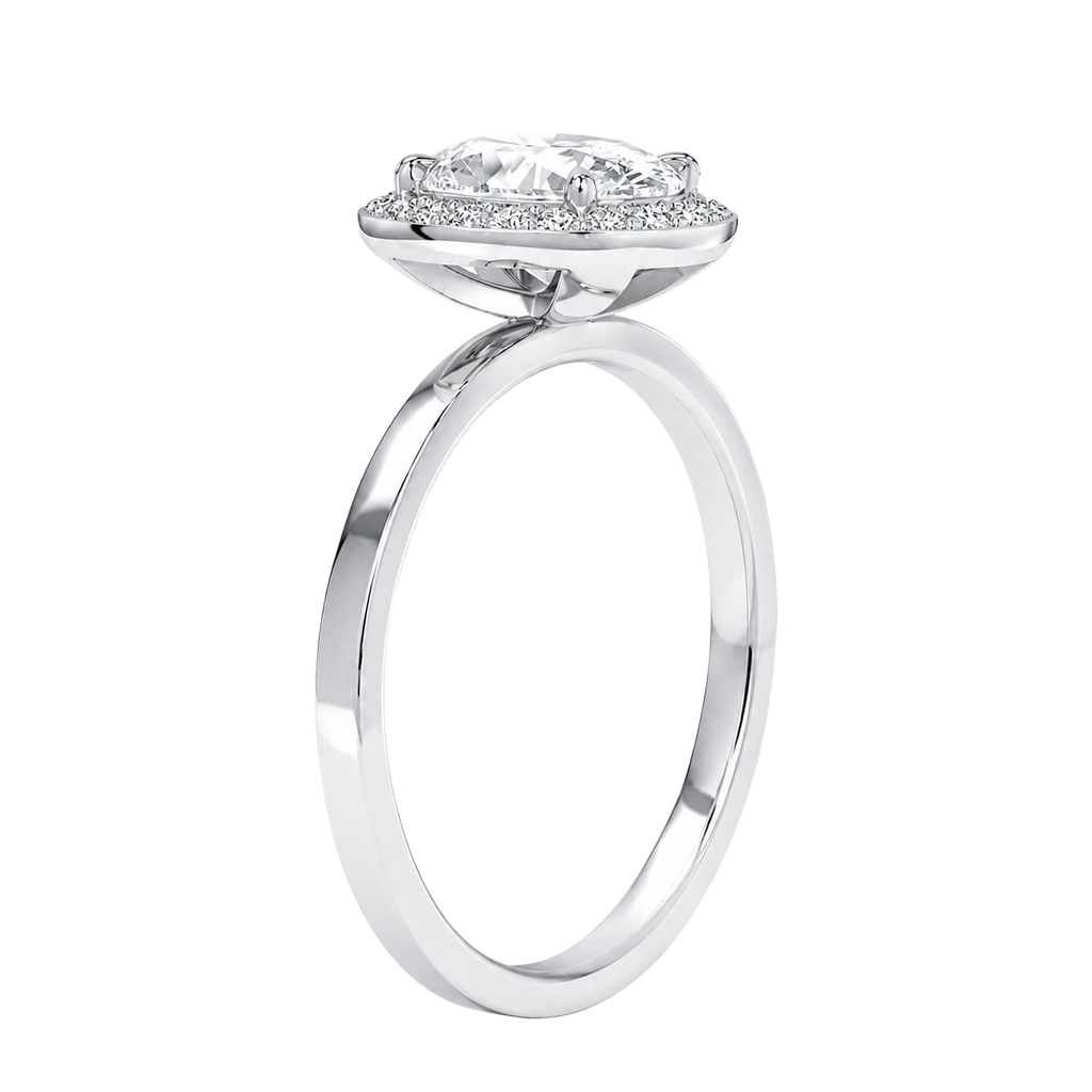 Deneuve - Oval - White Gold - Plain