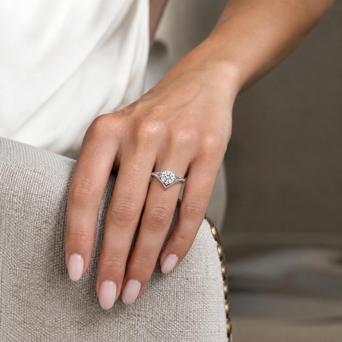 Blaire - Round - White Gold - Plain