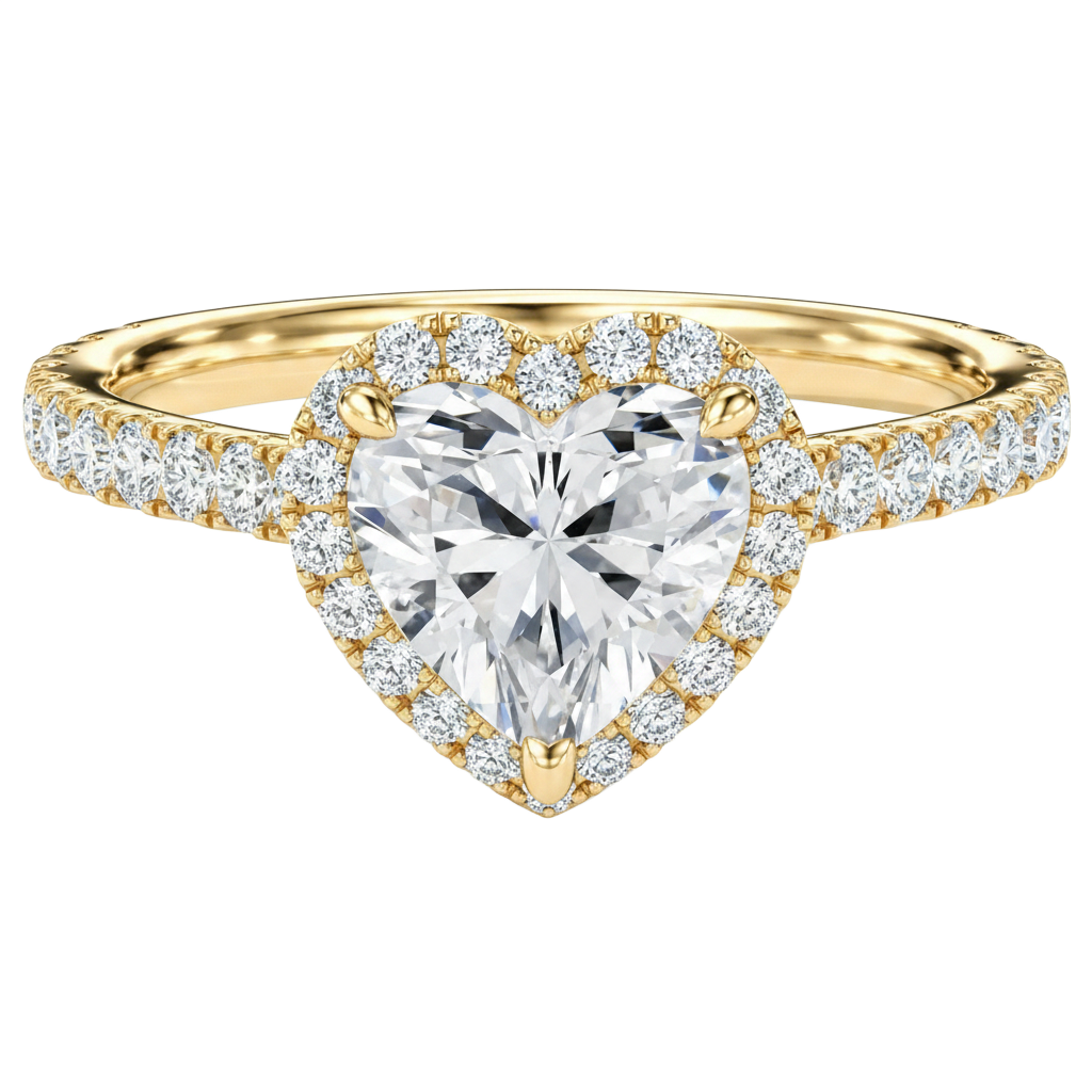 Cordelia - Heart - Yellow Gold - Pavé