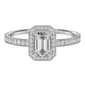 Deneuve - Emerald - White Gold - Pavé