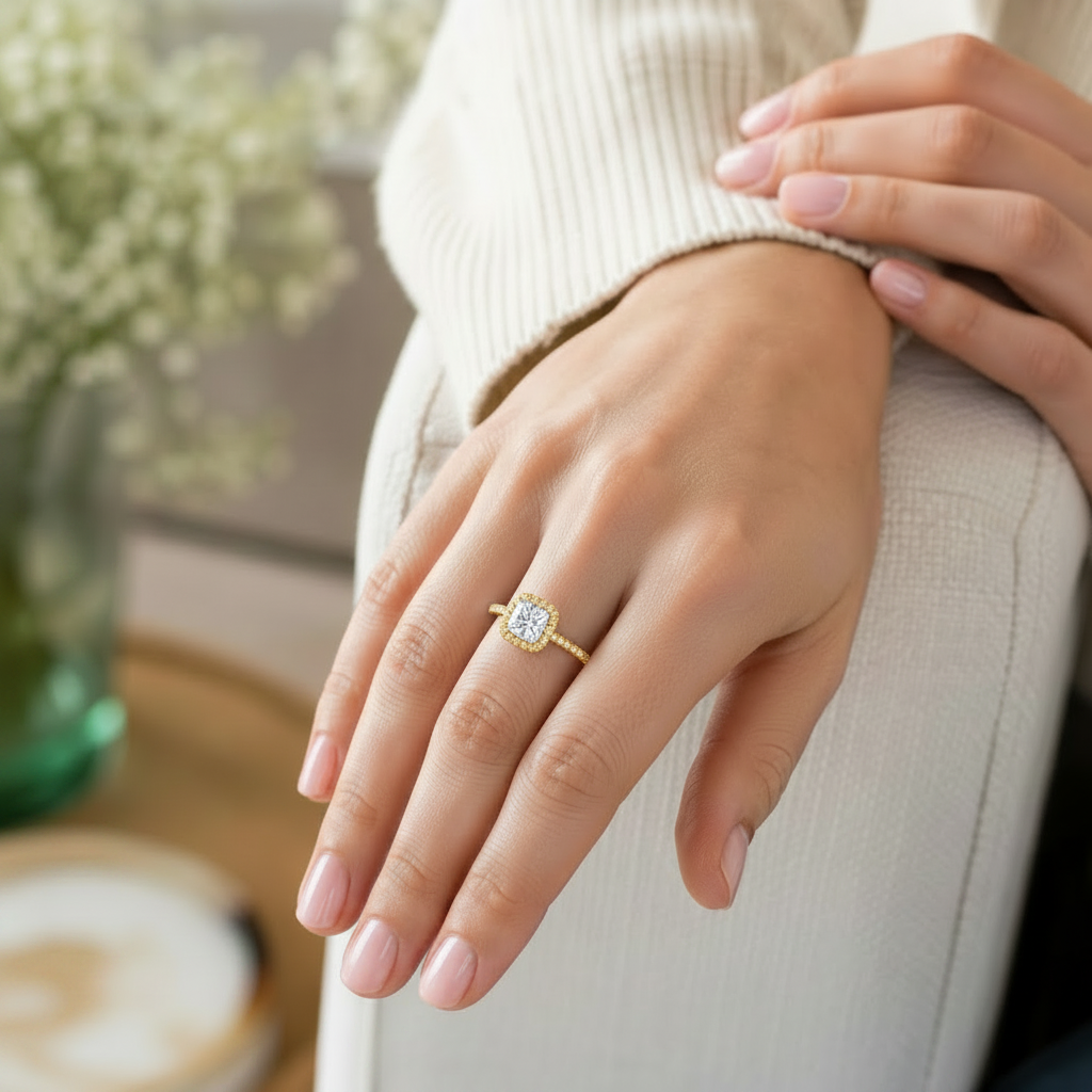 Cordelia - Princess - Yellow Gold - Channel