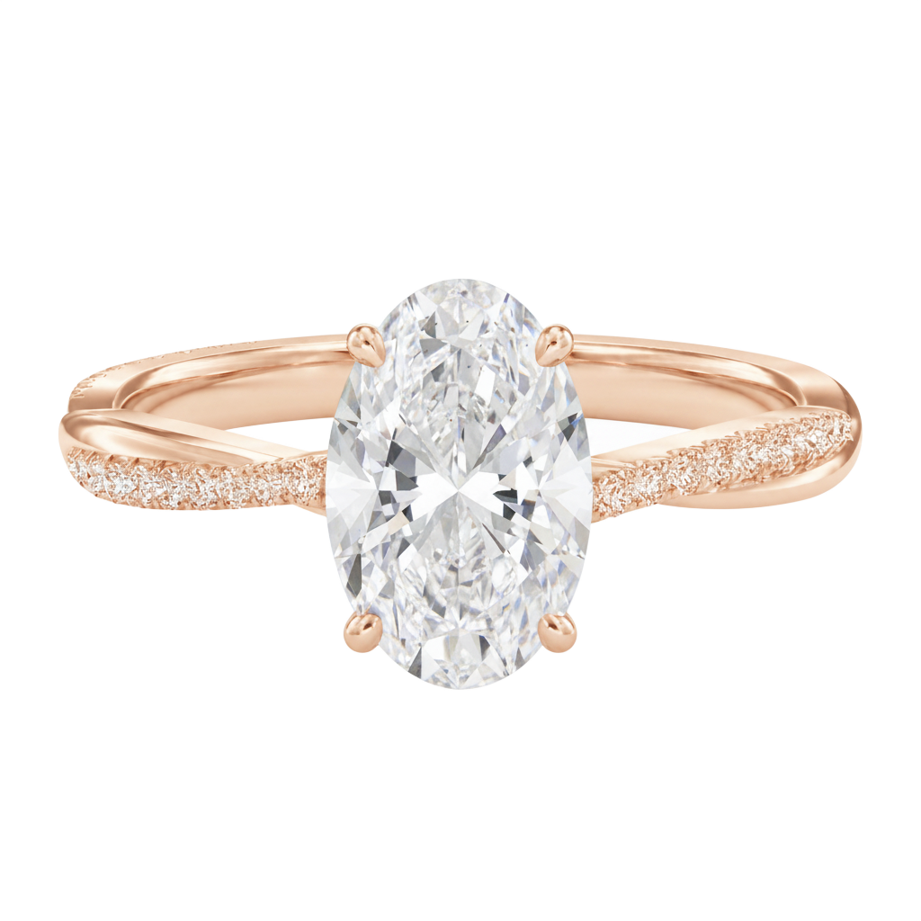 Wreath - Oval - Rose Gold - Pavé