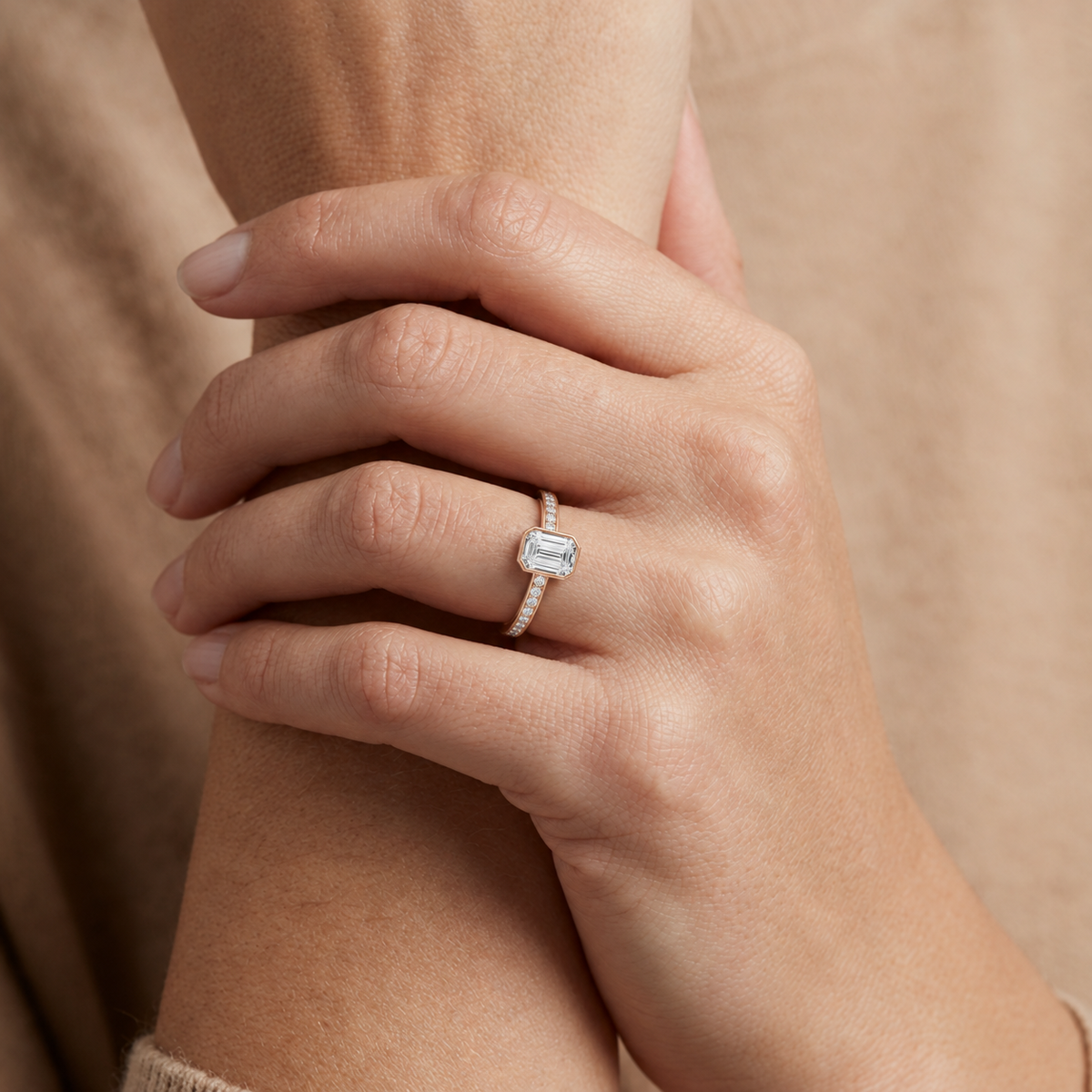 Bailey - Emerald - Rose Gold - Channel