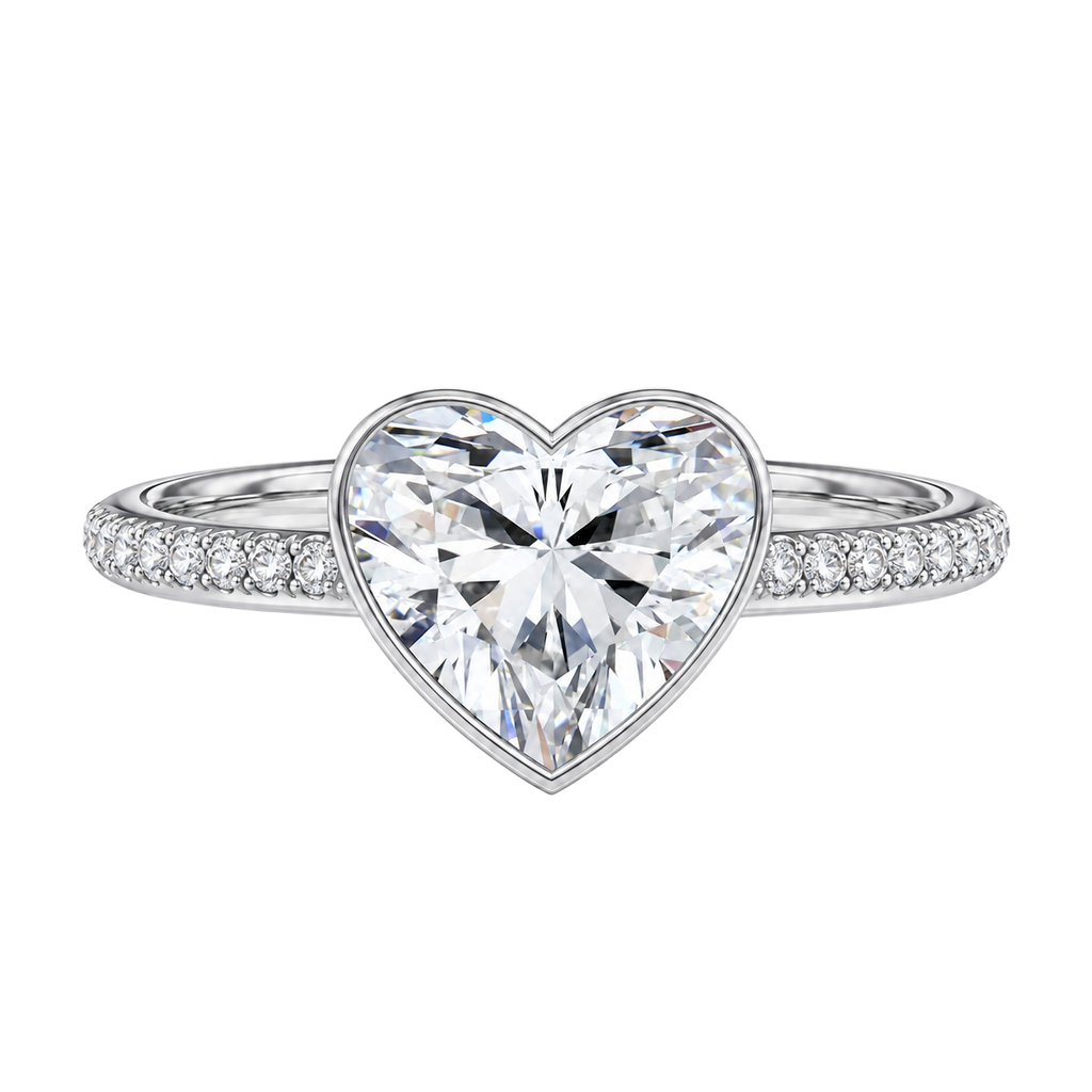 Bailey - Heart - White Gold - Pavé
