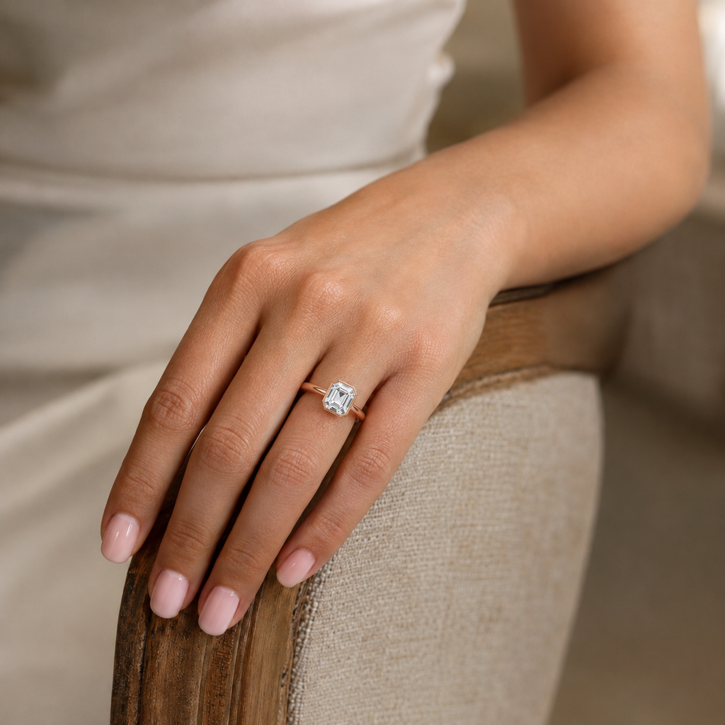 Solenne - Asscher - Rose Gold - Plain