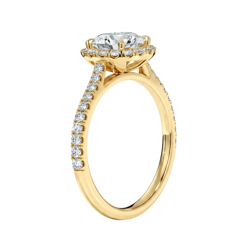 Cordelia - Heart - Yellow Gold - Pavé