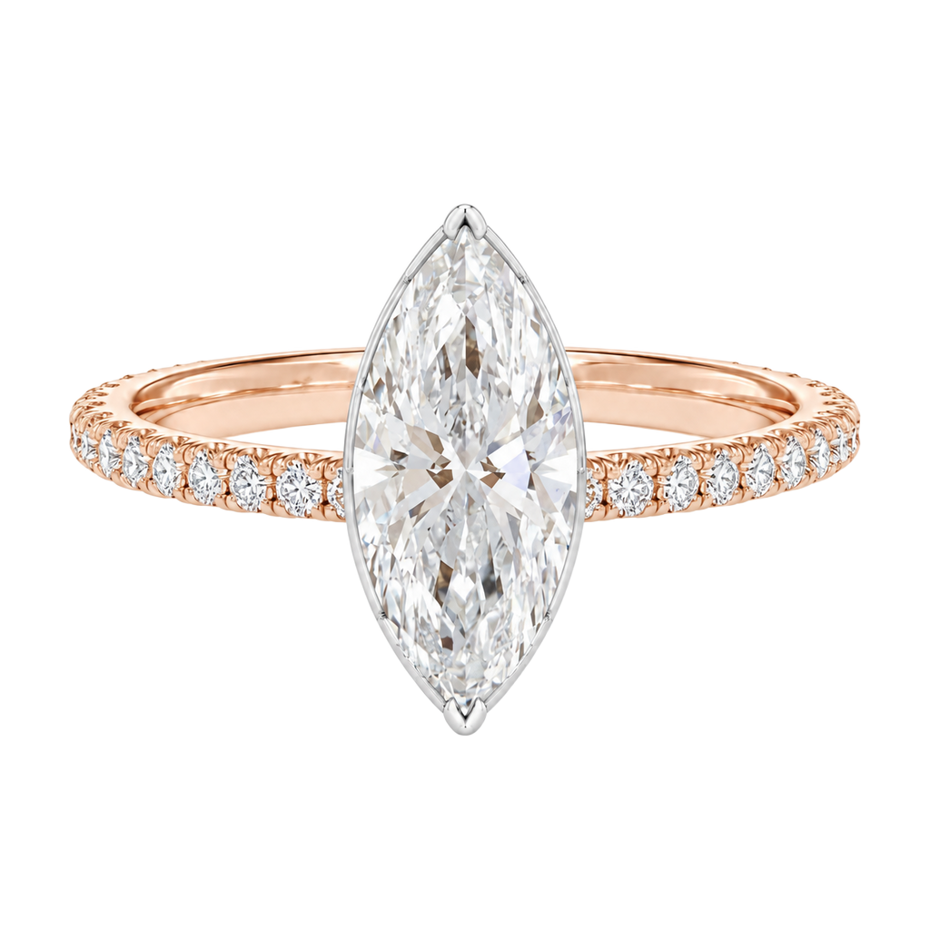 Solenne - Marquise - Rose/White Tone - Pavé