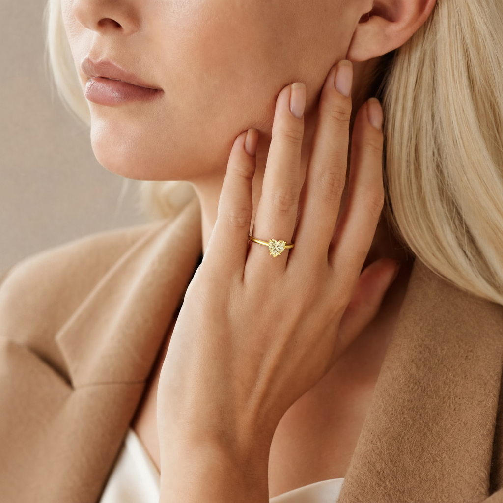 Basilica - Heart - Yellow Gold - Plain