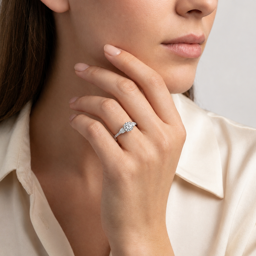 Halcyon - Round - White Gold - Pavé