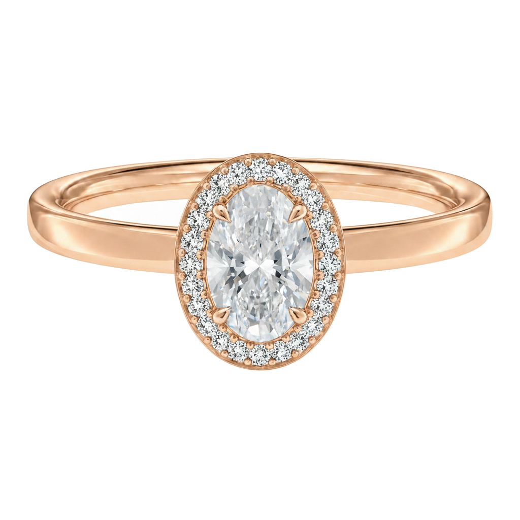 Deneuve - Oval - Rose Gold - Plain