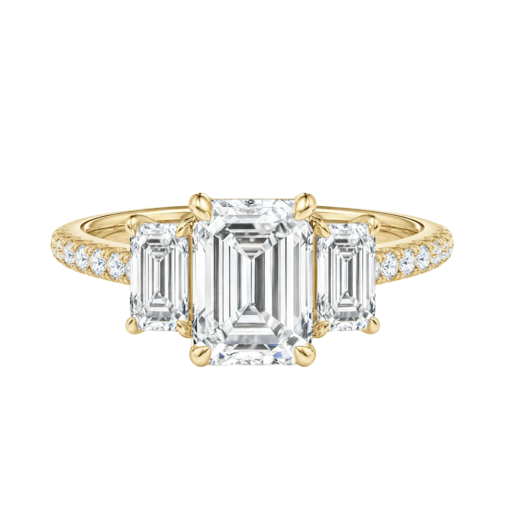 Elysium - Emerald - Yellow Gold - Pavé