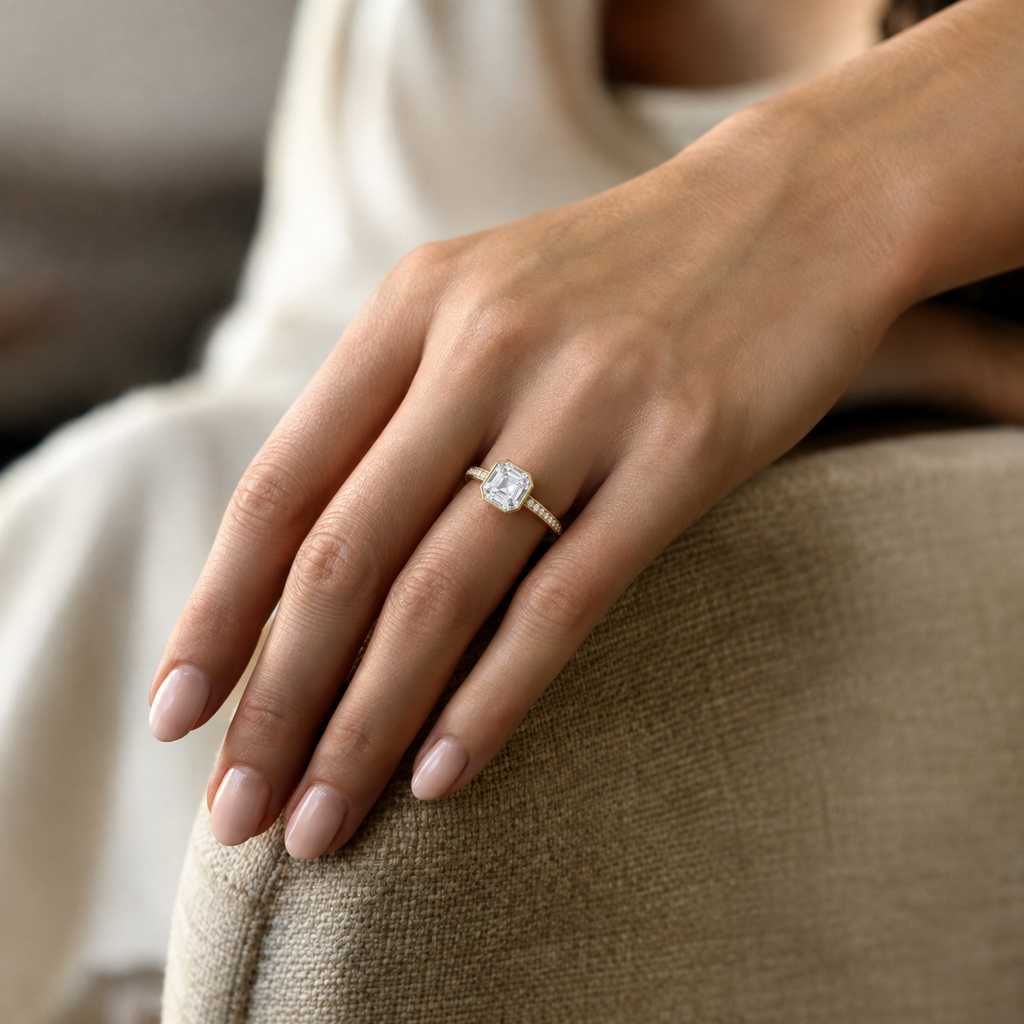 Bailey - Asscher - Yellow Gold - Channel