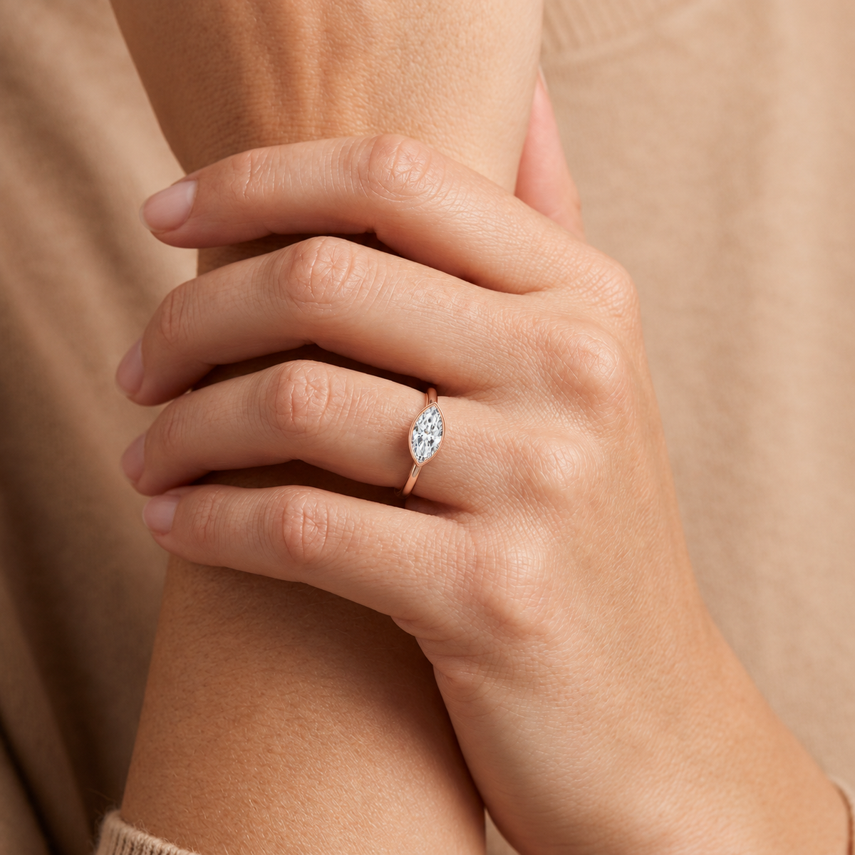 Bailey - Marquise - Rose Gold - Plain