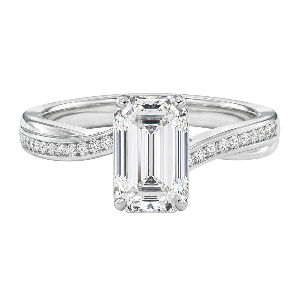 Wreath - Emerald - White Gold - Channel