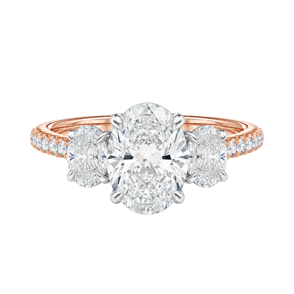 Elysium - Oval - Rose/White Tone - Pavé