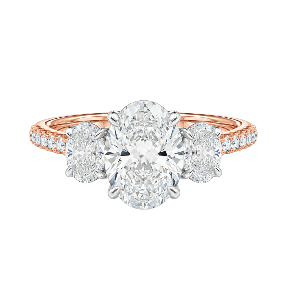 Elysium - Oval - Rose/White Tone - Pavé