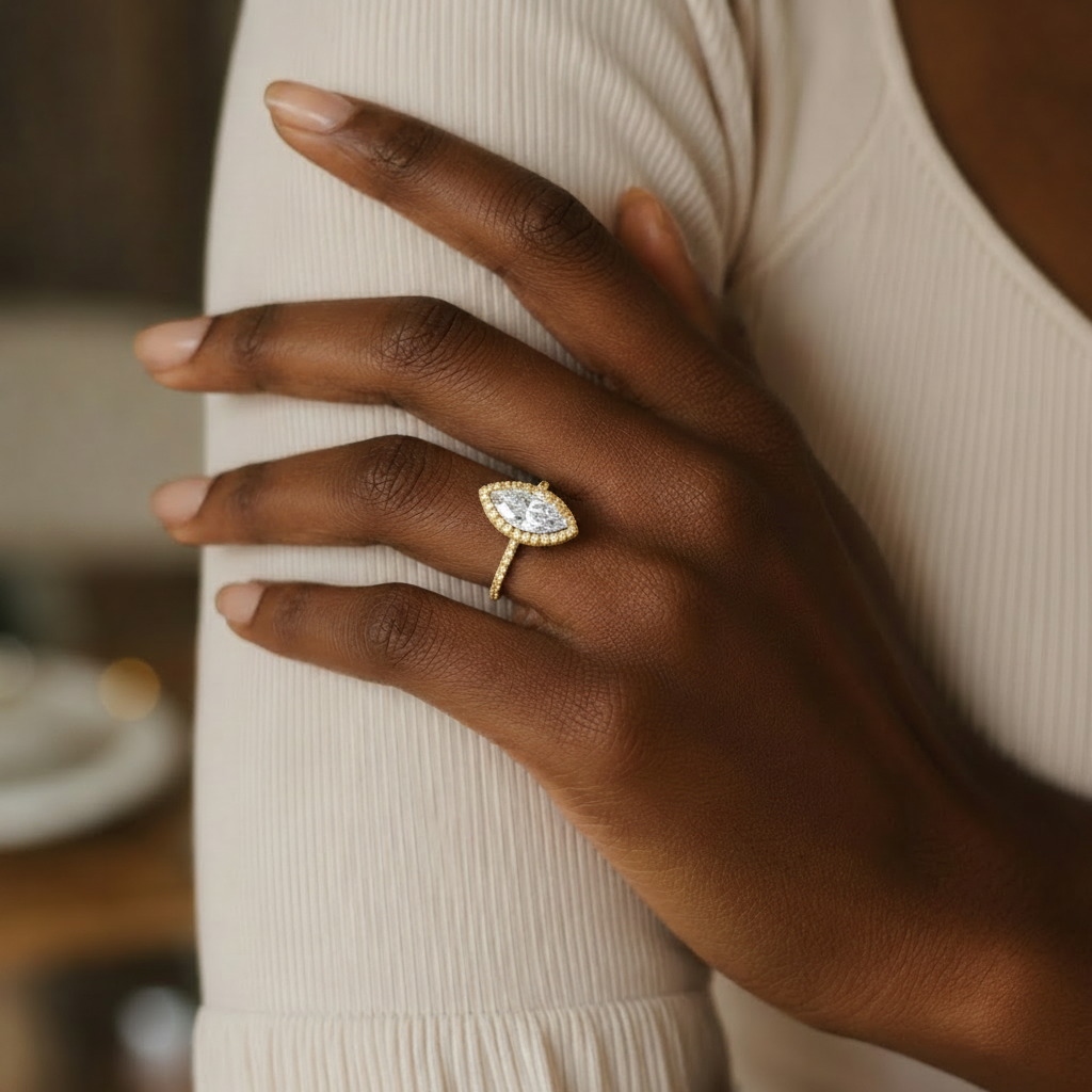 Cordelia - Marquise - Yellow Gold - Channel