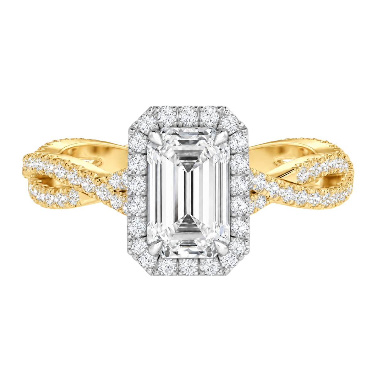Braid - Emerald - Yellow/White Tone - Pavé