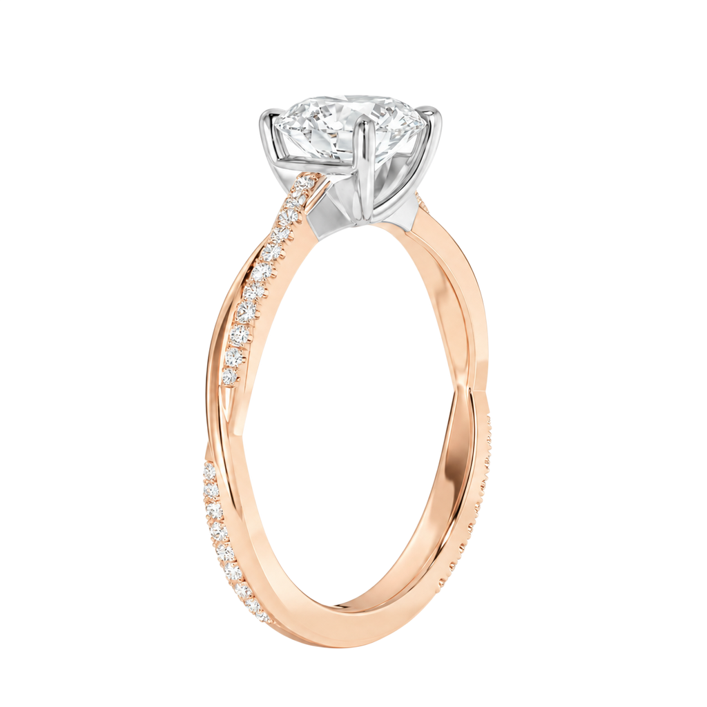 Wreath - Asscher - Rose/White Tone - Pavé