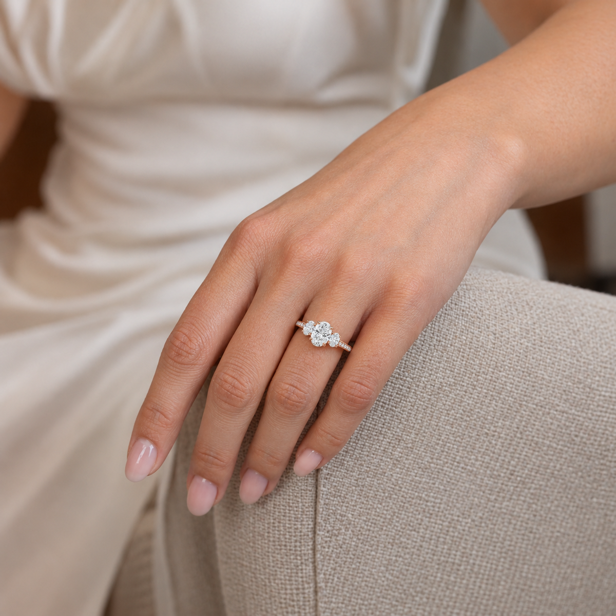 Elysium - Oval - Rose Gold - Channel