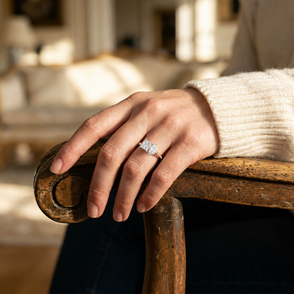 Duo - Princess - Rose/White Tone - Pavé