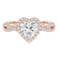 Braid - Heart - Rose Gold - Pavé
