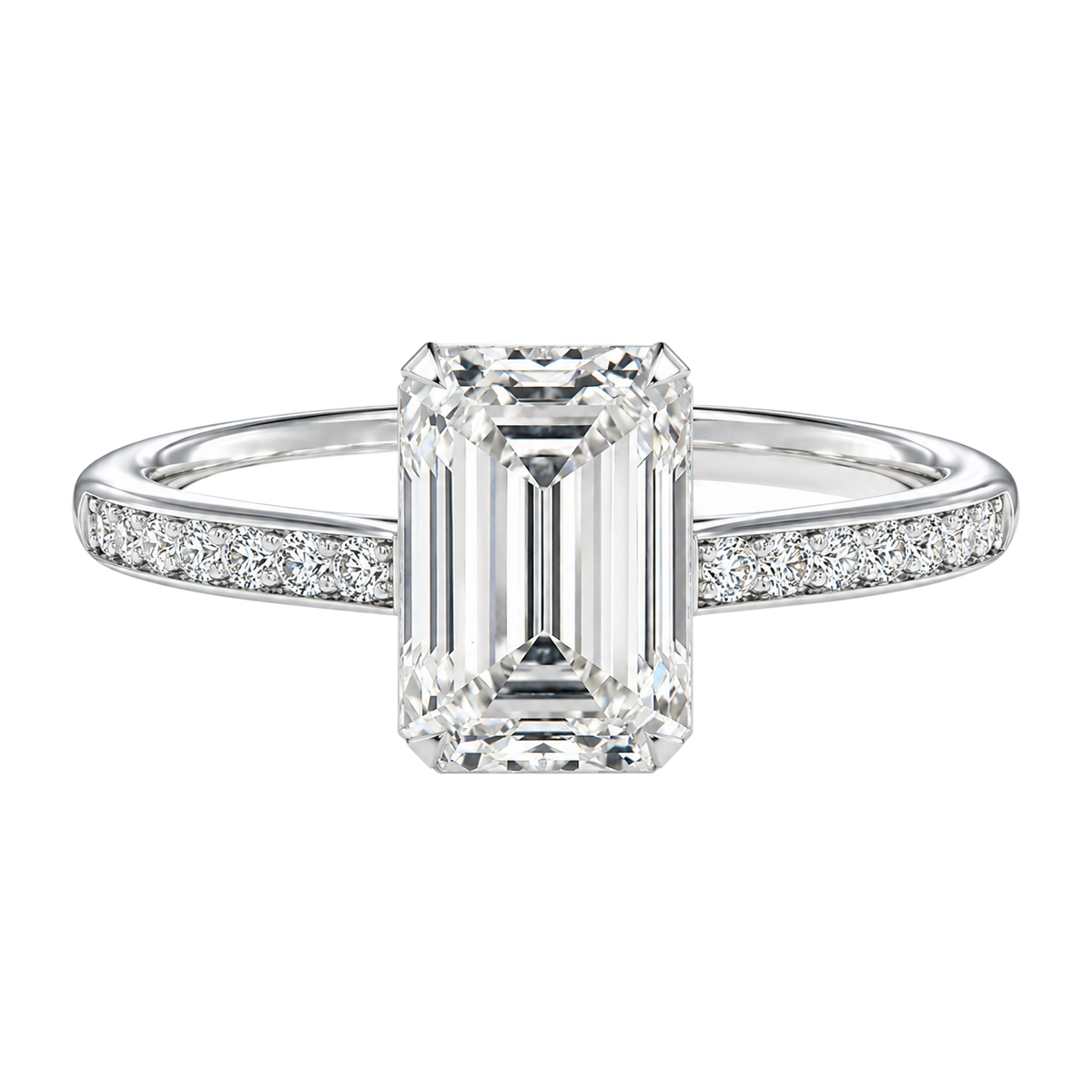 Solenne - Emerald - White Gold - Channel