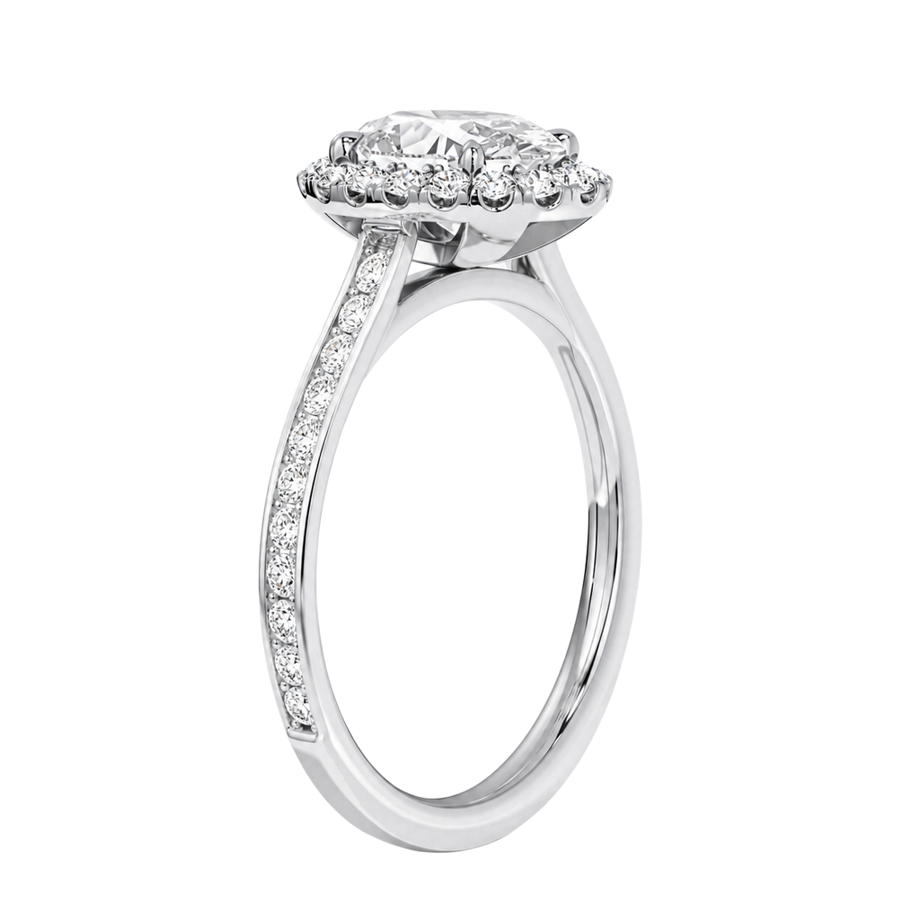 Cordelia - Oval - White Gold - Channel