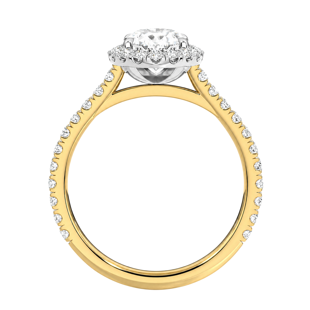 Cordelia - Oval - Yellow / White Tone - Pavé