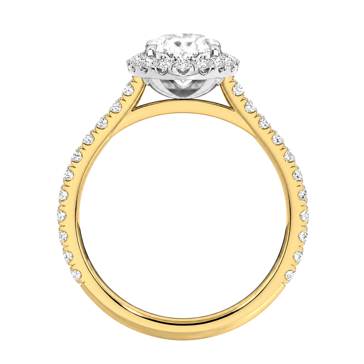 Cordelia - Oval - Yellow / White Tone - Pavé