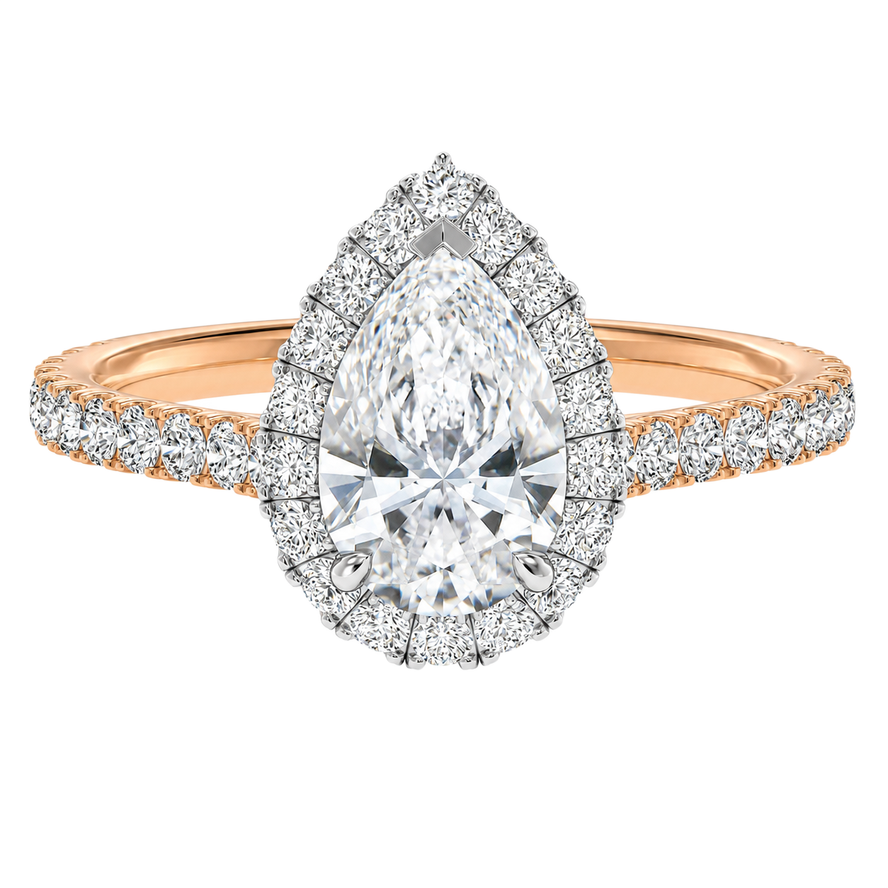 Cordelia - Pear - Rose / White Tone - Pavé