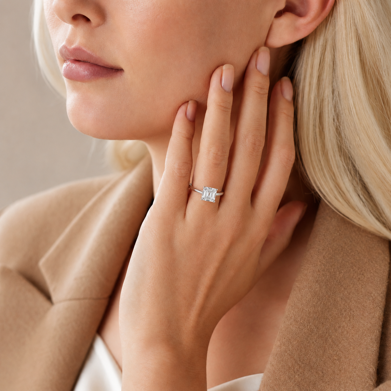 Basilica - Asscher - Platinum - Plain