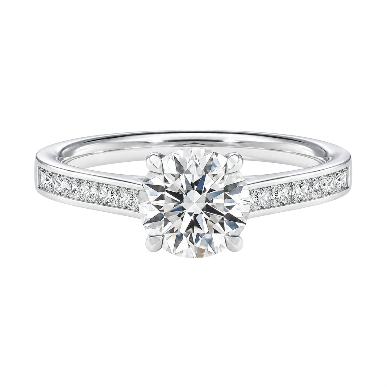 Basilica - Round - White Gold - Channel