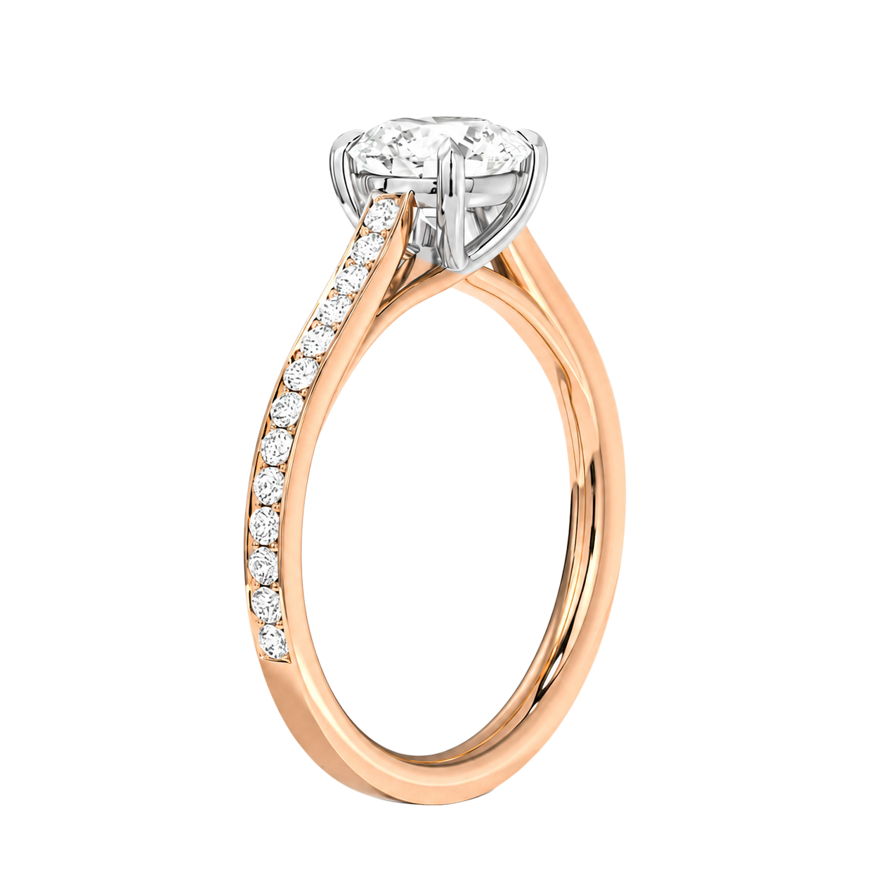 Basilica - Round - Rose/White Tone - Pavé