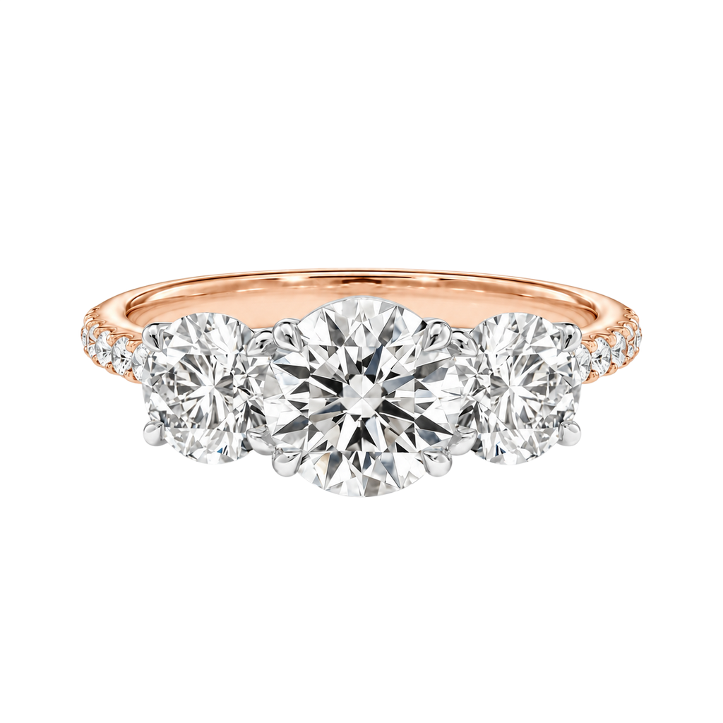 Trinity - Round - Rose/White Tone - Pavé