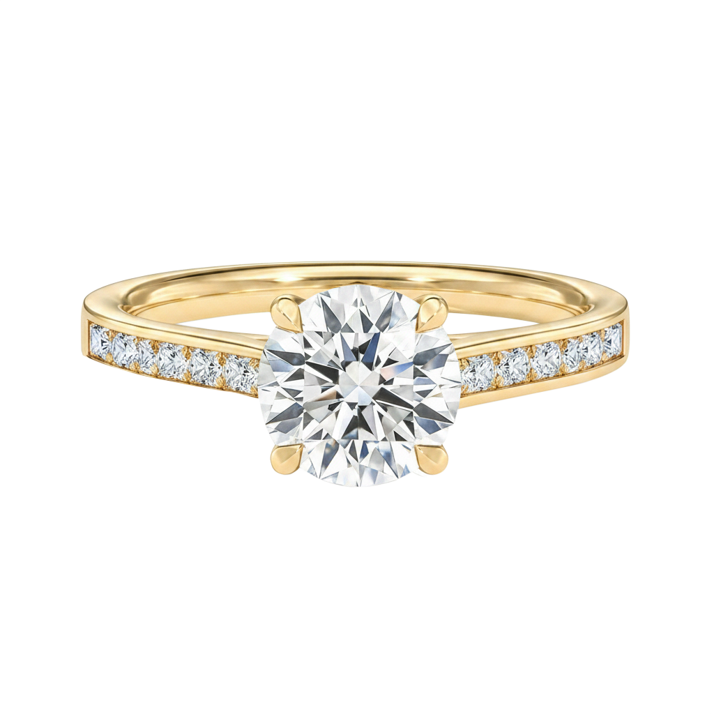 Basilica - Round - Yellow Gold - Channel