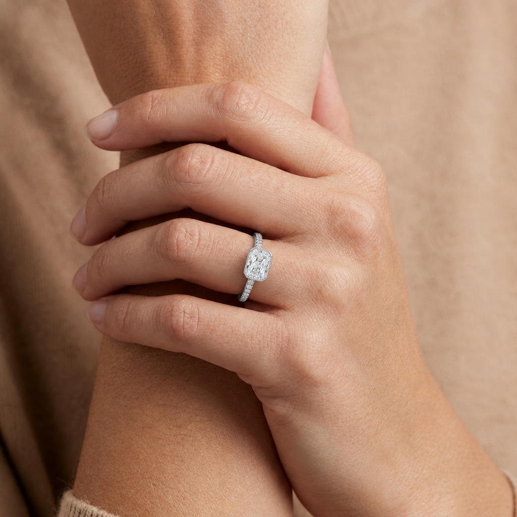 Bailey - Radiant - White Gold - Pavé