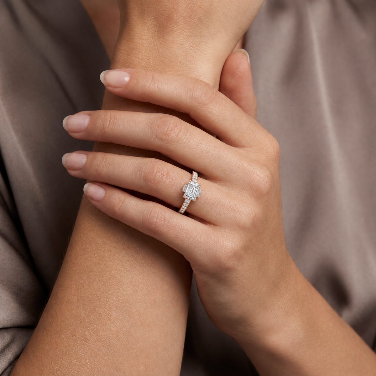 Elysium - Emerald - Rose Gold - Pavé
