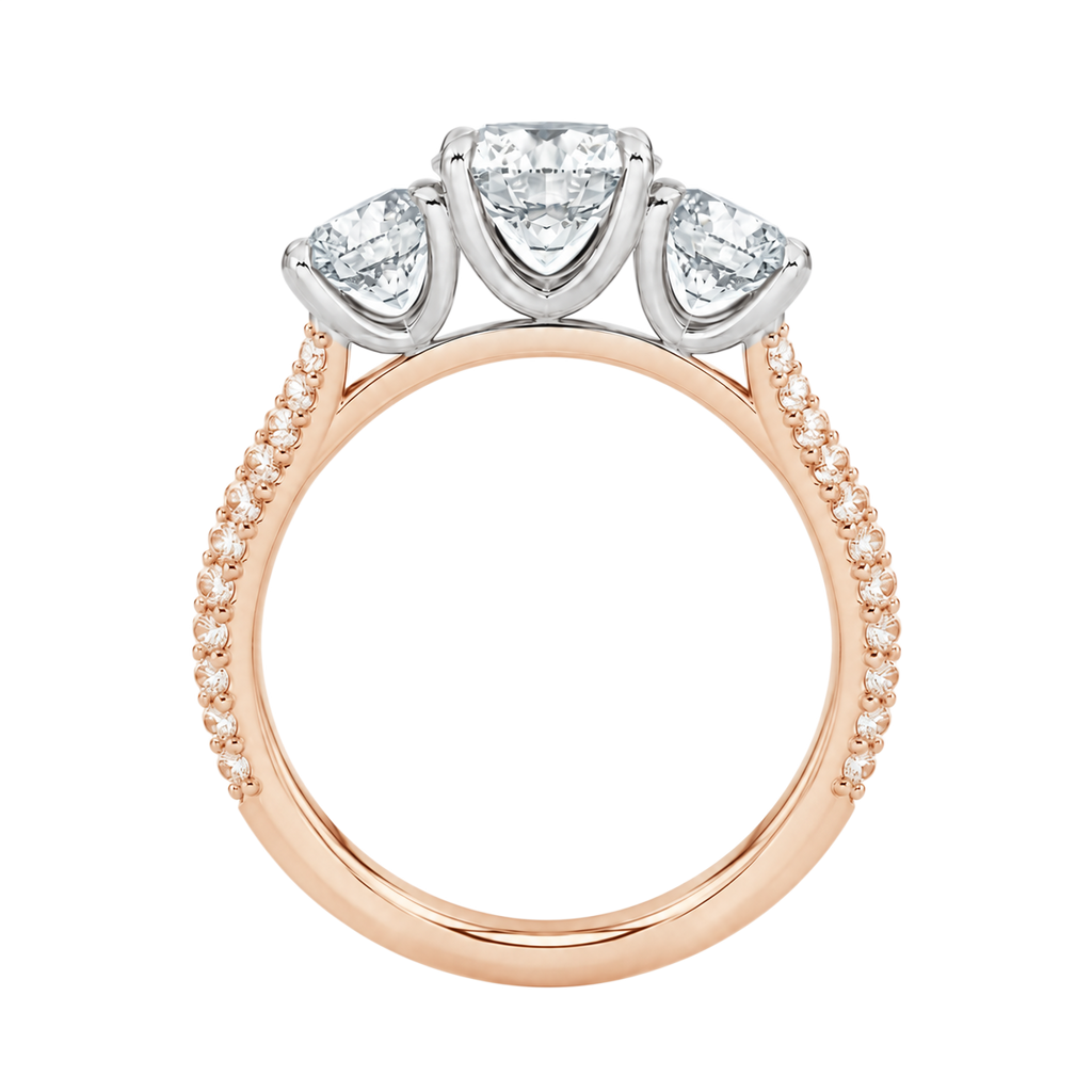 Trinity - Round - Rose/White Tone - Pavé