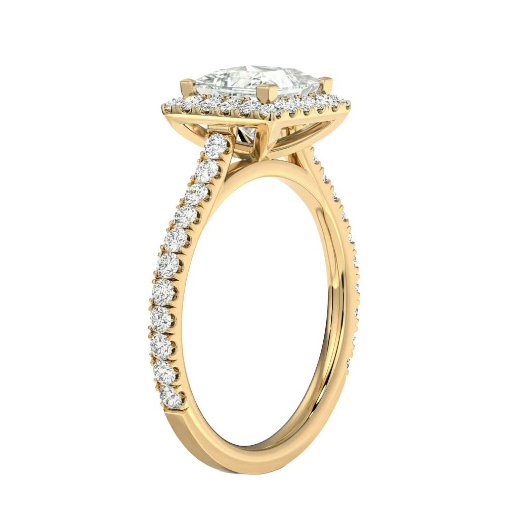 Cordelia - Princess - Yellow Gold - Pavé