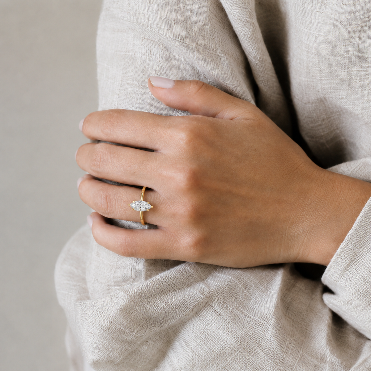 Talia - Marquise - Yellow Gold - Plain