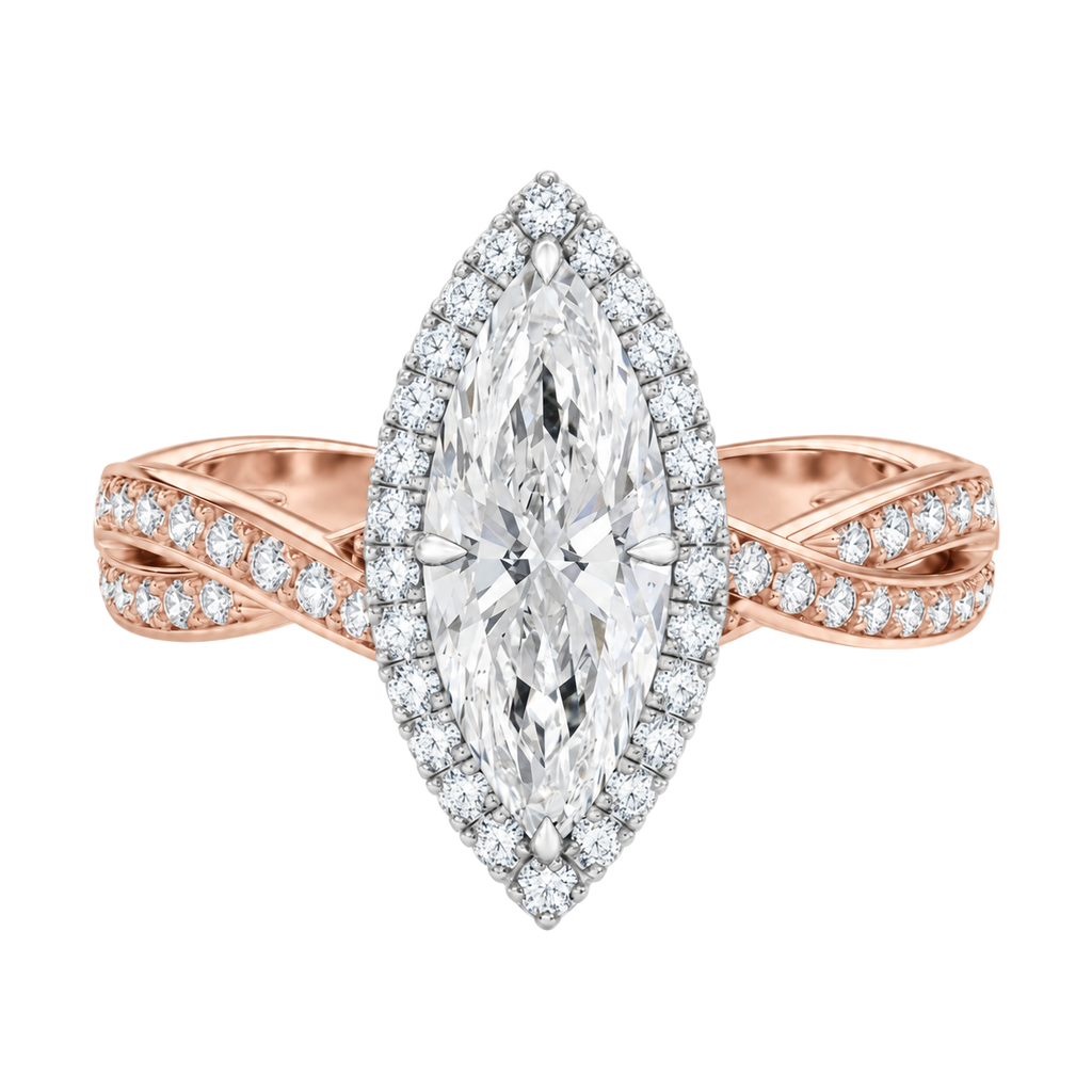 Braid - Marquise - Rose/White Tone - Channel