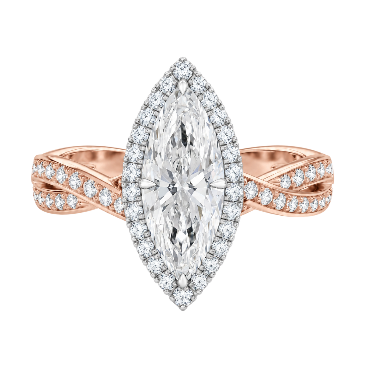 Braid - Marquise - Rose/White Tone - Channel