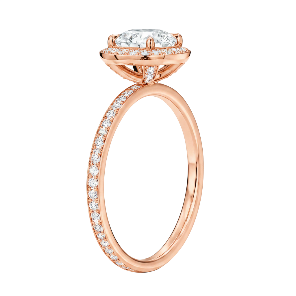 Deneuve - Round - Rose Gold - Pavé