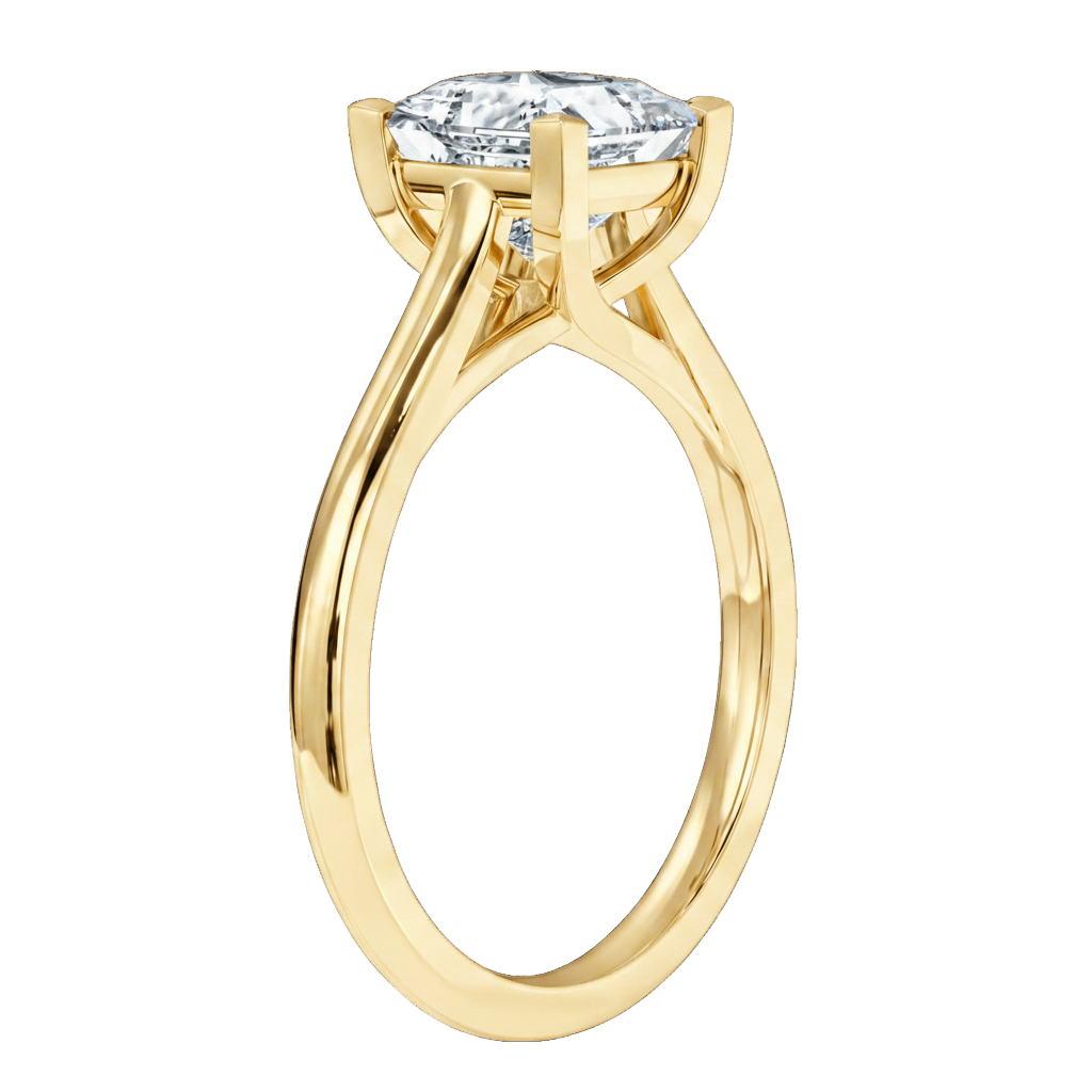 Basilica - Asscher - Yellow Gold - Plain