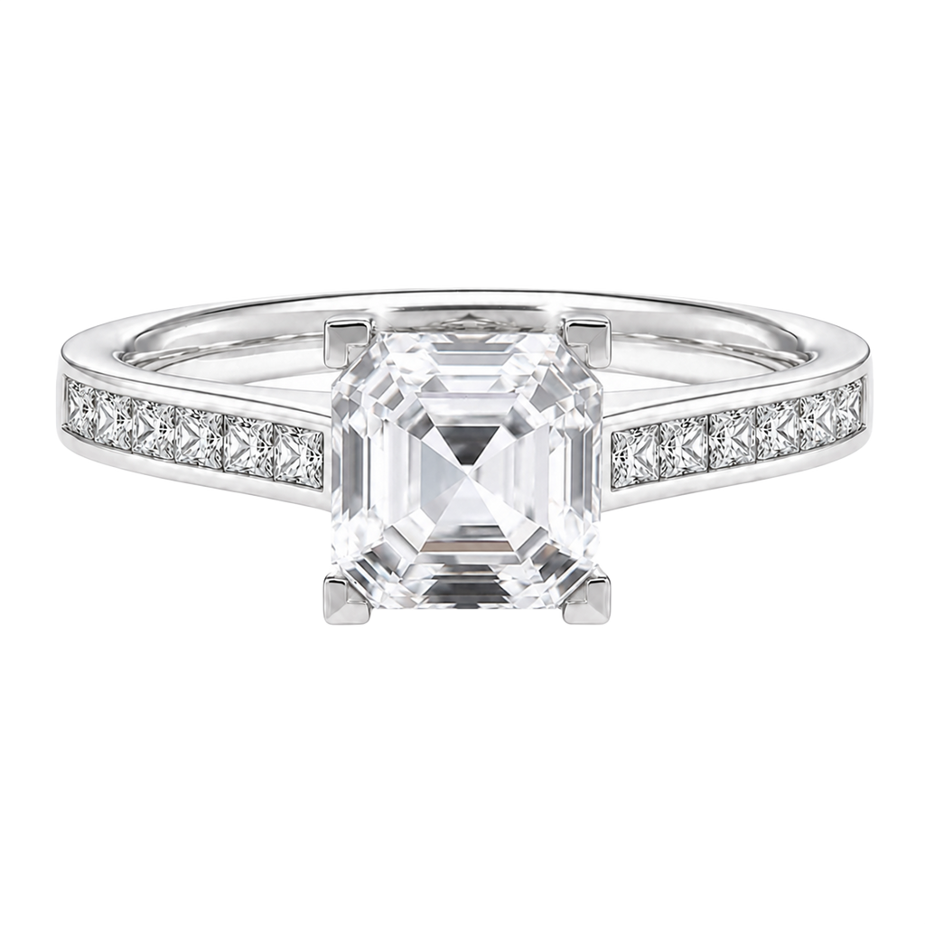 Basilica - Asscher - White Gold - Channel