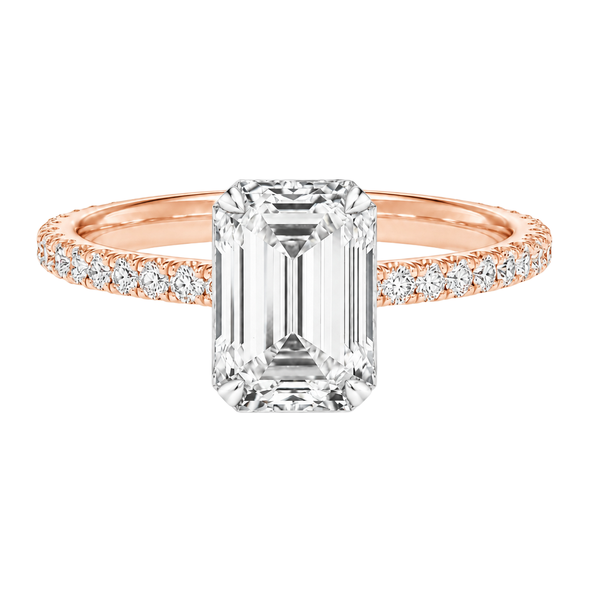 Solenne - Emerald - Rose/White Tone - Pavé