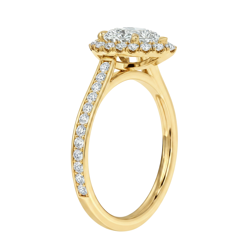 Cordelia - Pear - Yellow Gold - Channel